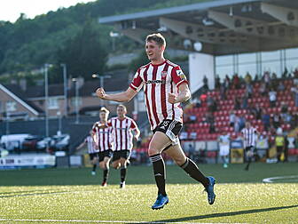 Derry defender Ronan Boyce get...